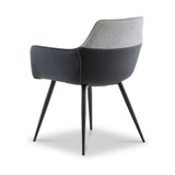 Halvard-Faux-Leather-Dining-Armchair-Black-Silver from Roseland Furniture