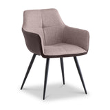 Halvard-Faux-Leather-Dining-Armchair-Black-Stone from Roseland Furniture