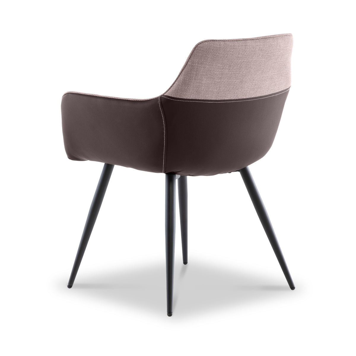 Halvard-Faux-Leather-Dining-Armchair-Black-Stone from Roseland Furniture