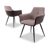 Halvard-Faux-Leather-Dining-Armchair-Black-Stone from Roseland Furniture