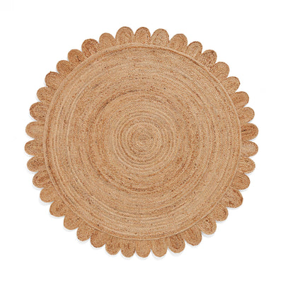 Chesney Round Jute Scalloped Edge Natural Rug
