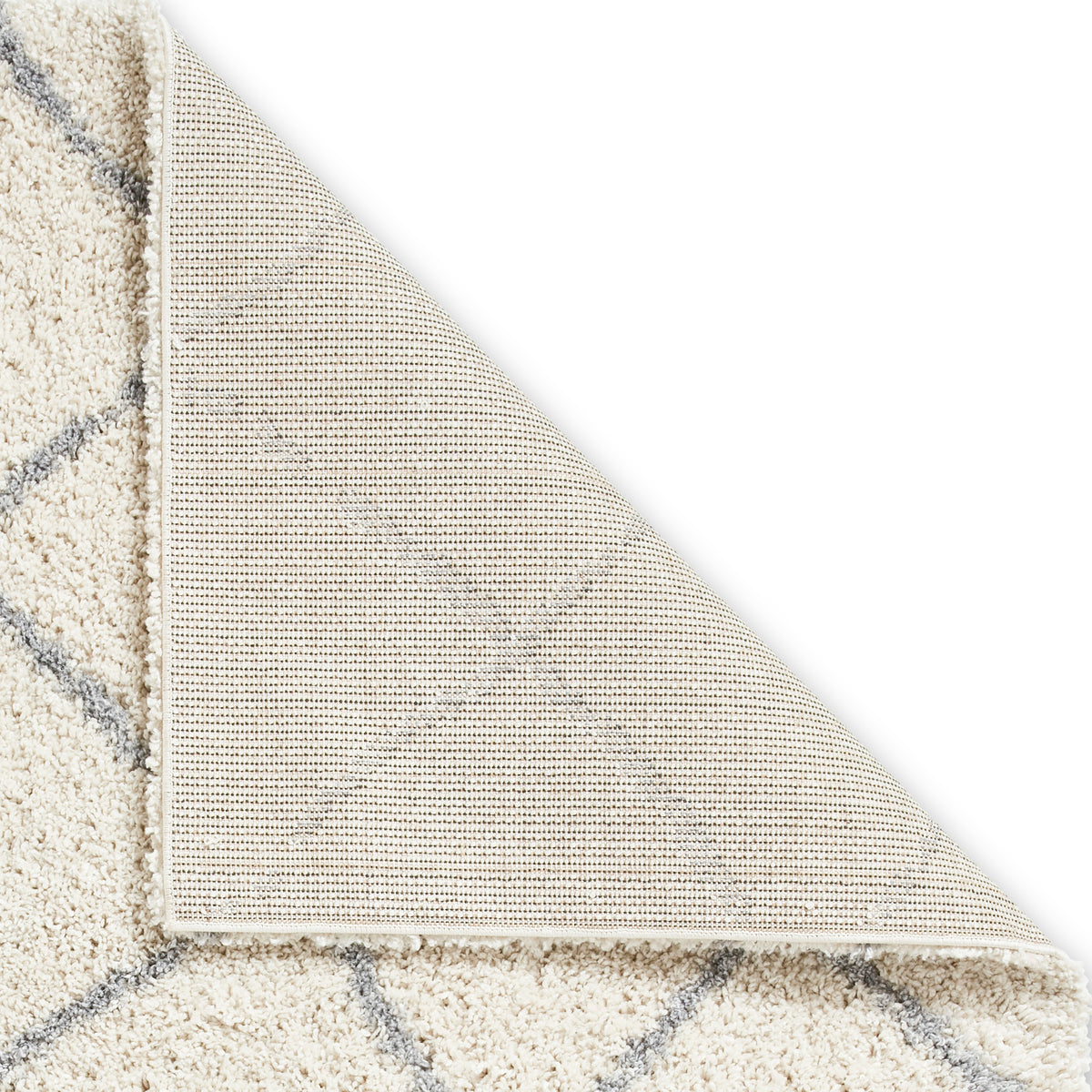 Durham Cream Berber Diamond Shaggy Rug