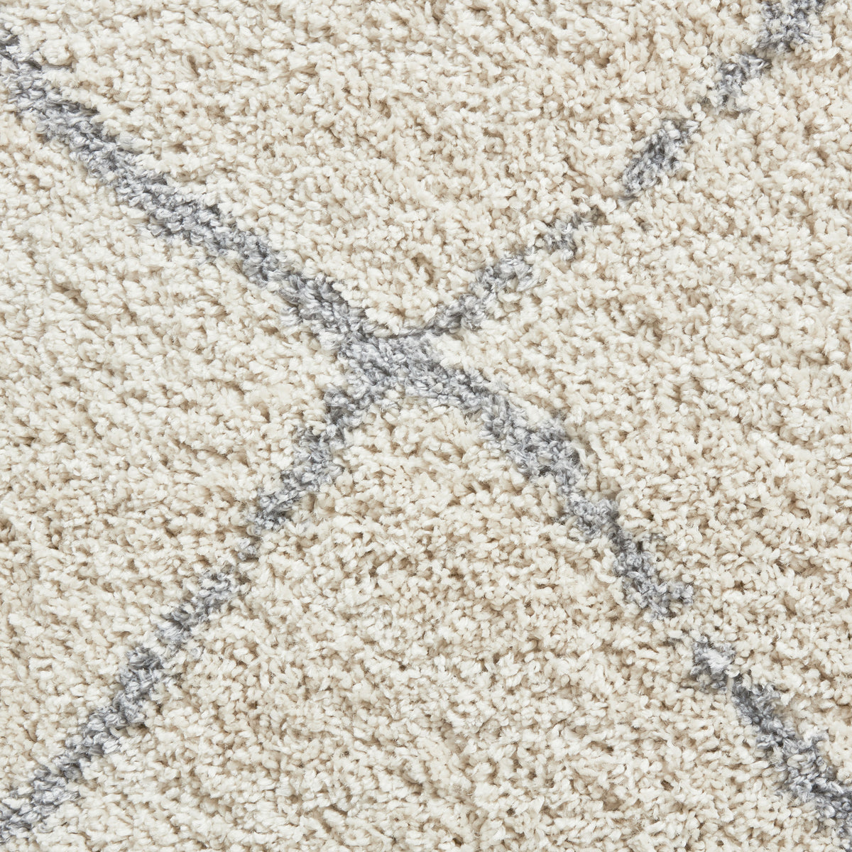 Durham Cream Berber Diamond Shaggy Rug