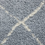 Durham Grey Berber Diamond Shaggy Rug