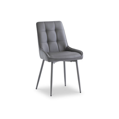Powell Grey Faux Leather Dining Chair