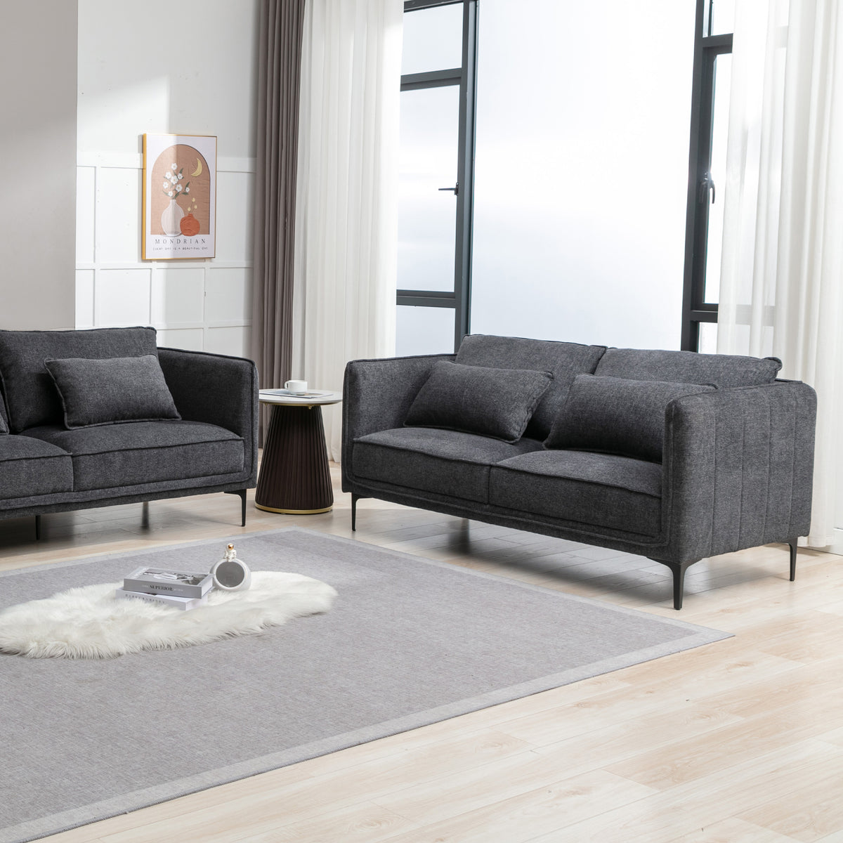 Ellison Piped 2 Seater Sofa Dims from Roseland Furniture