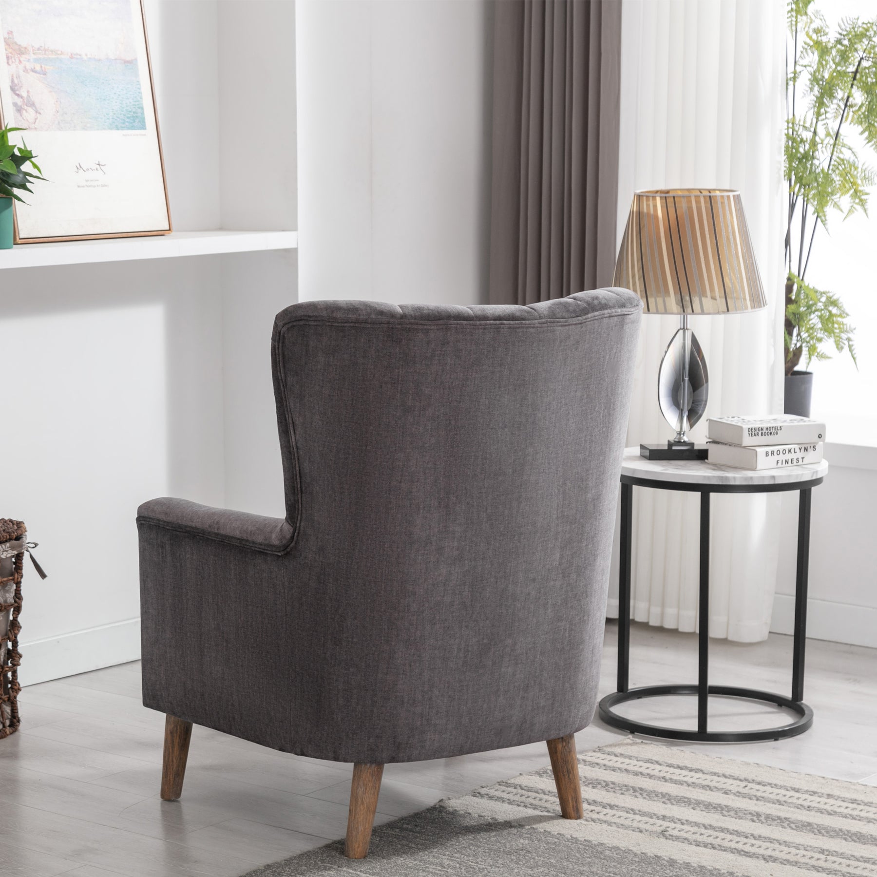 Lucille Velvet Armchair Dims from Roseland Furniture