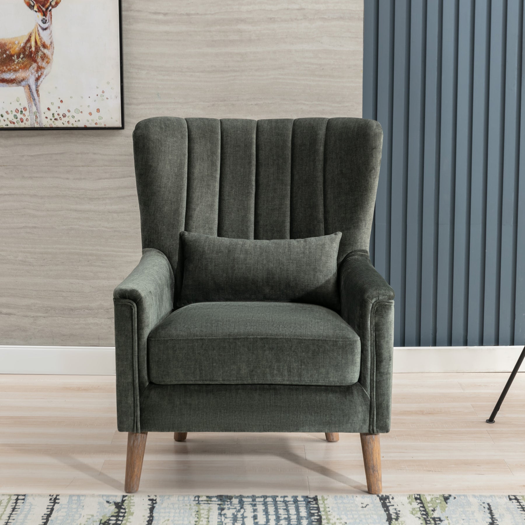 Lucille Velvet Armchair Moss from Roseland Furniture