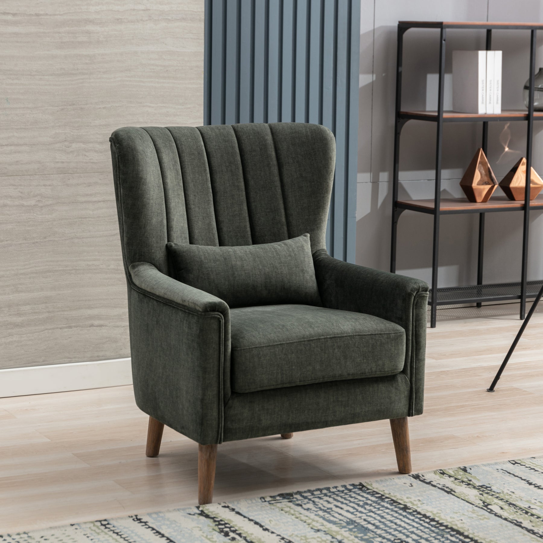 Lucille Velvet Armchair Moss from Roseland Furniture
