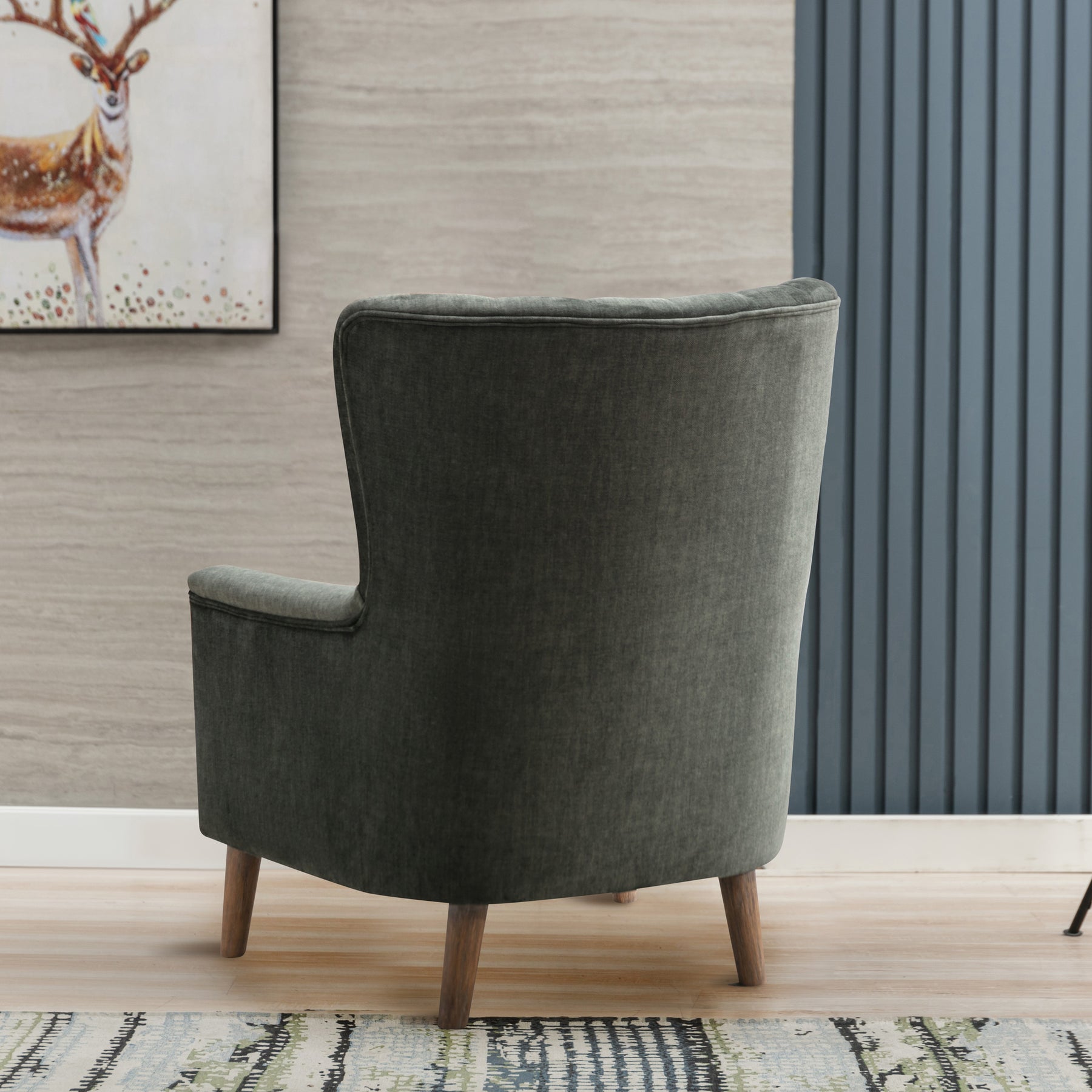 Lucille Velvet Armchair Moss from Roseland Furniture