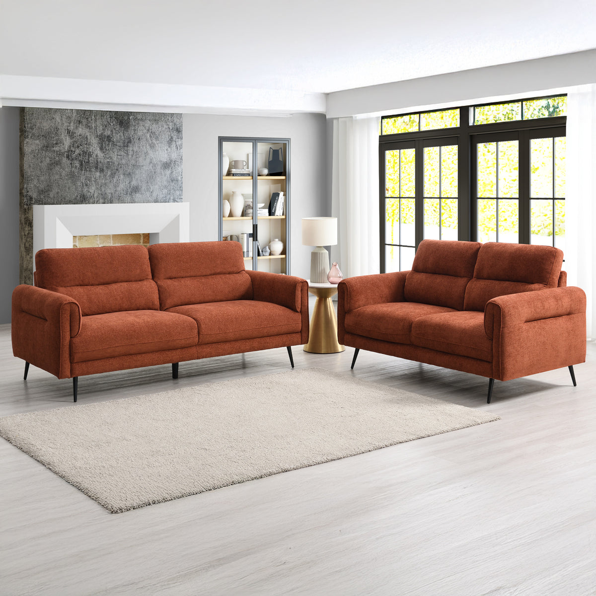Lindell 2 Seater Sofa Rust from Roseland Furniture