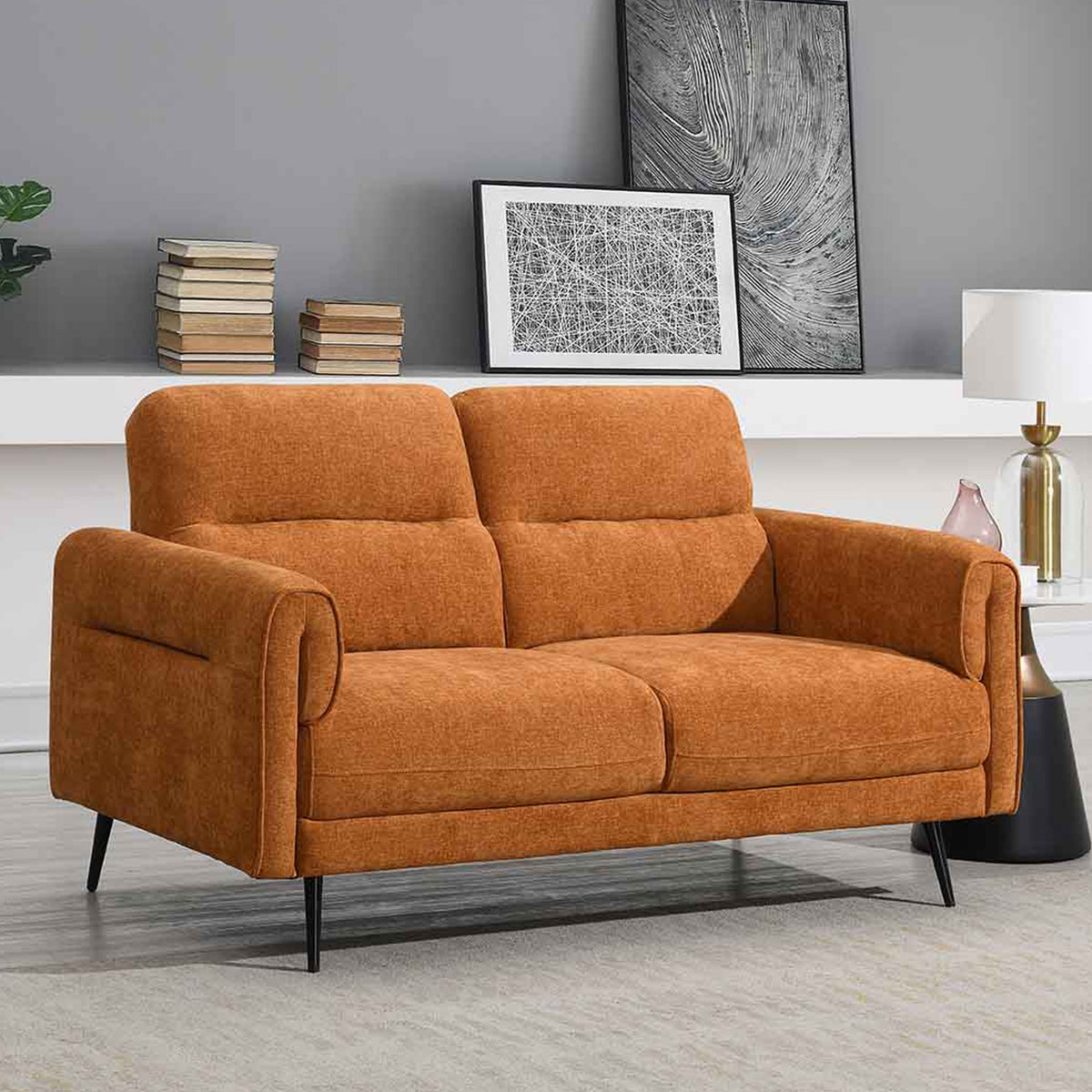 Lindell 2 Seater Sofa Gold from Roseland Furniture