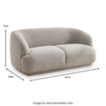 Sudsy Soft Boucle Curve 2 Seater Sofa Dims from Roseland Furniture