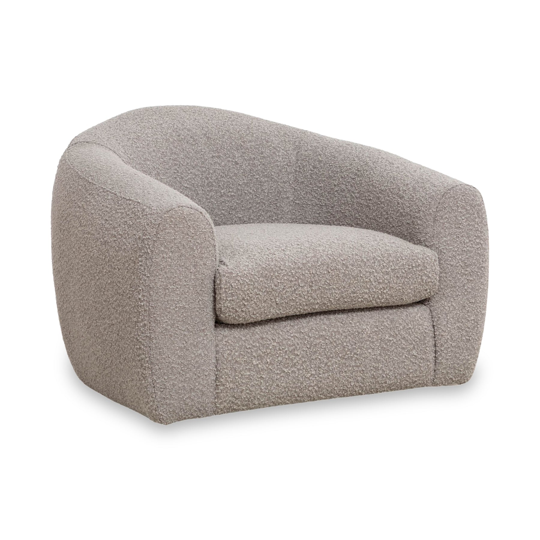 Sudsy Soft Boucle Curve Swivel Chair from Roseland Furniture