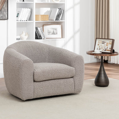 Sudsy Soft Boucle Curve Swivel Chair