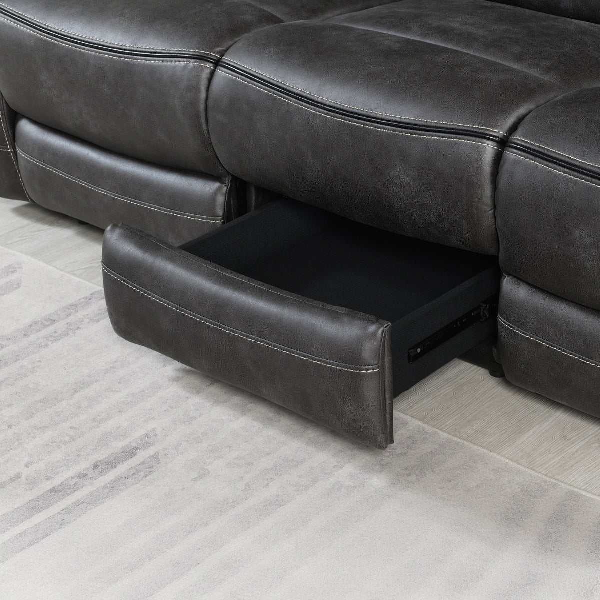 Micah Faux Leather Power 3 Seater Recliner Sofa from Roseland Furniture