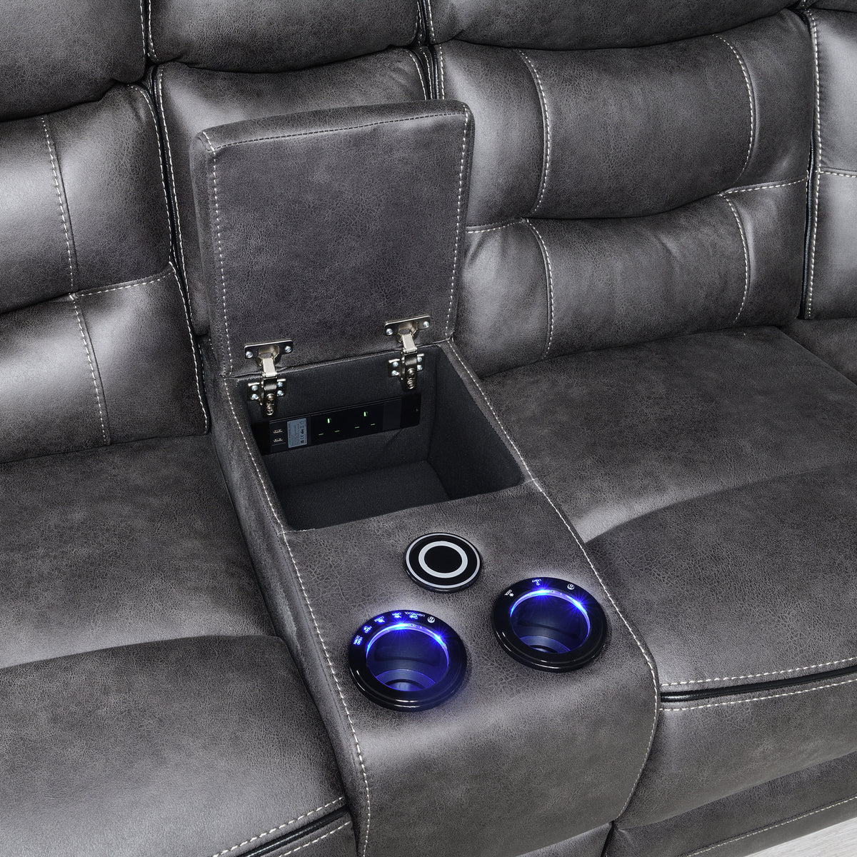 Micah 2 Seater Recliner Sofa w Console from Roseland Furniture