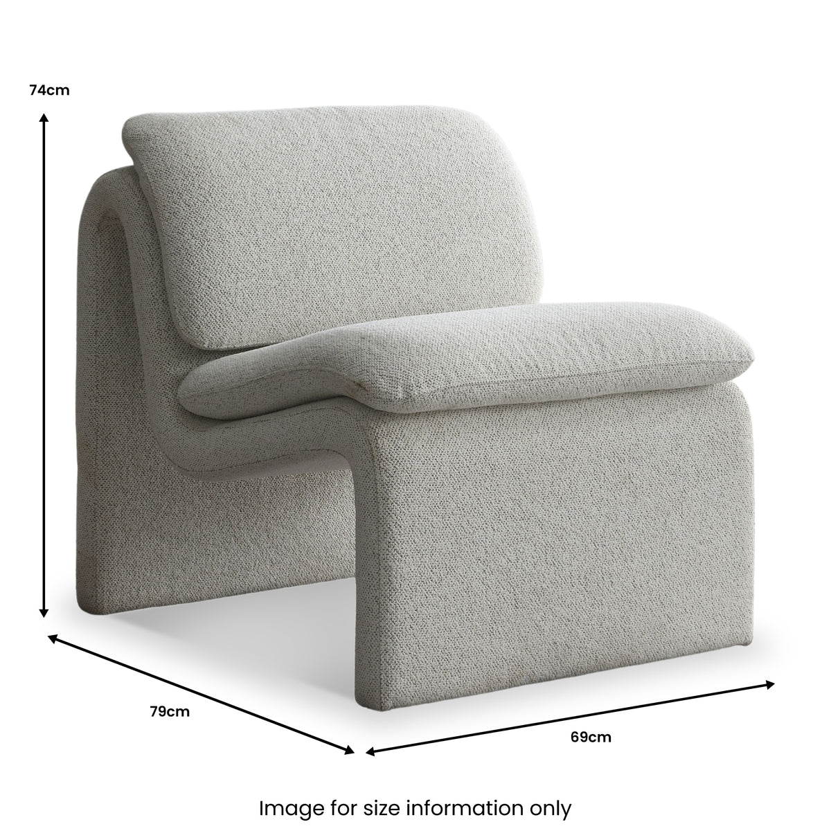 Celeste Sleek Curved Accent Chair from Roseland Furniture