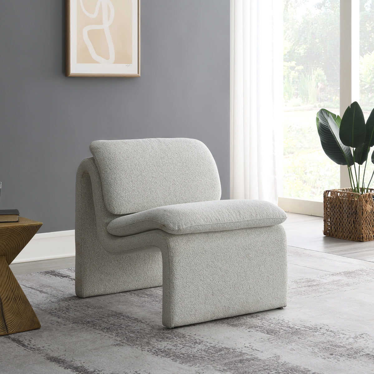 Celeste Sleek Curved Accent Chair from Roseland Furniture