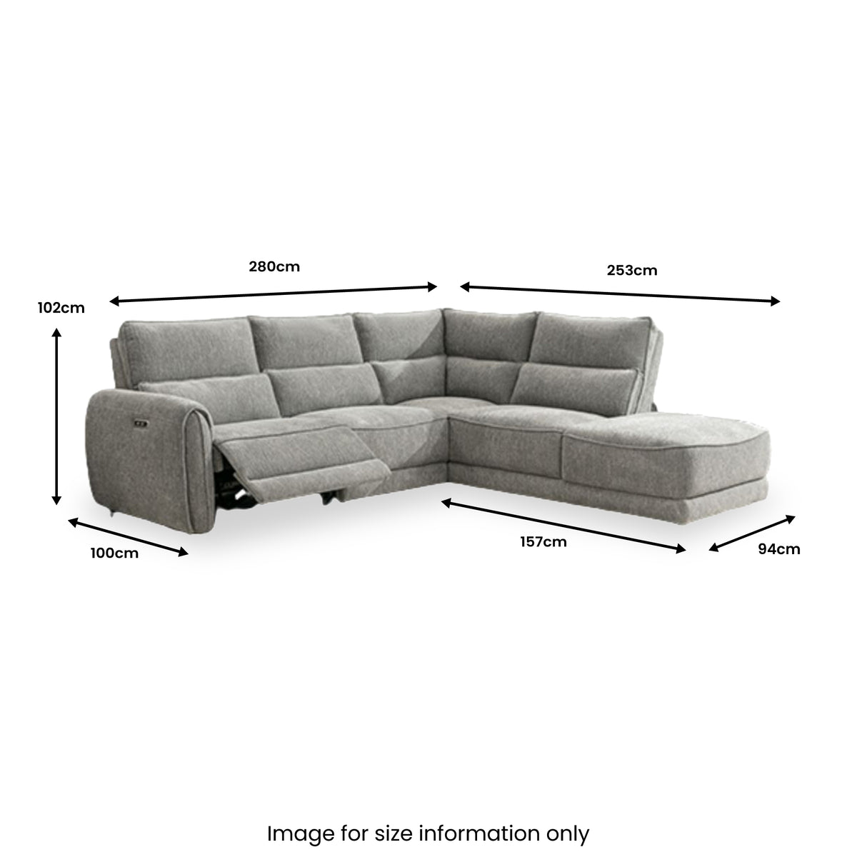 Hesper Power Recliner Corner Sofa RH Angle1 from Roseland Furniture