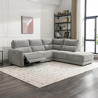 Hesper Grey Power Recliner Corner Sofa