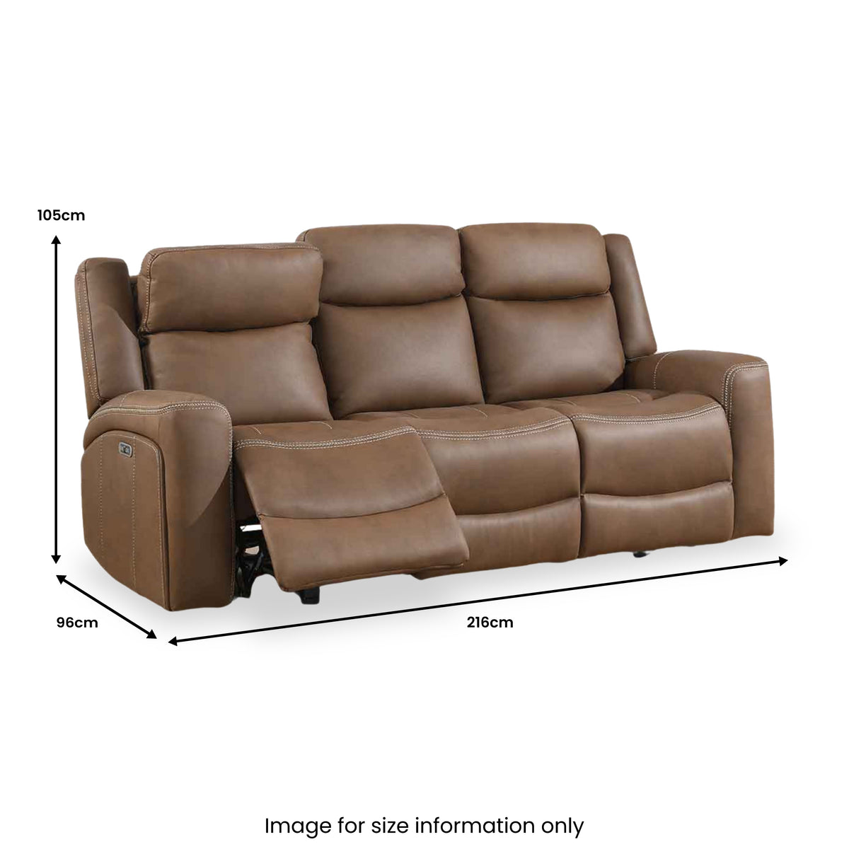 Lambeth 3 Seater Power Recliner Sofa Angle1 from Roseland Furniture