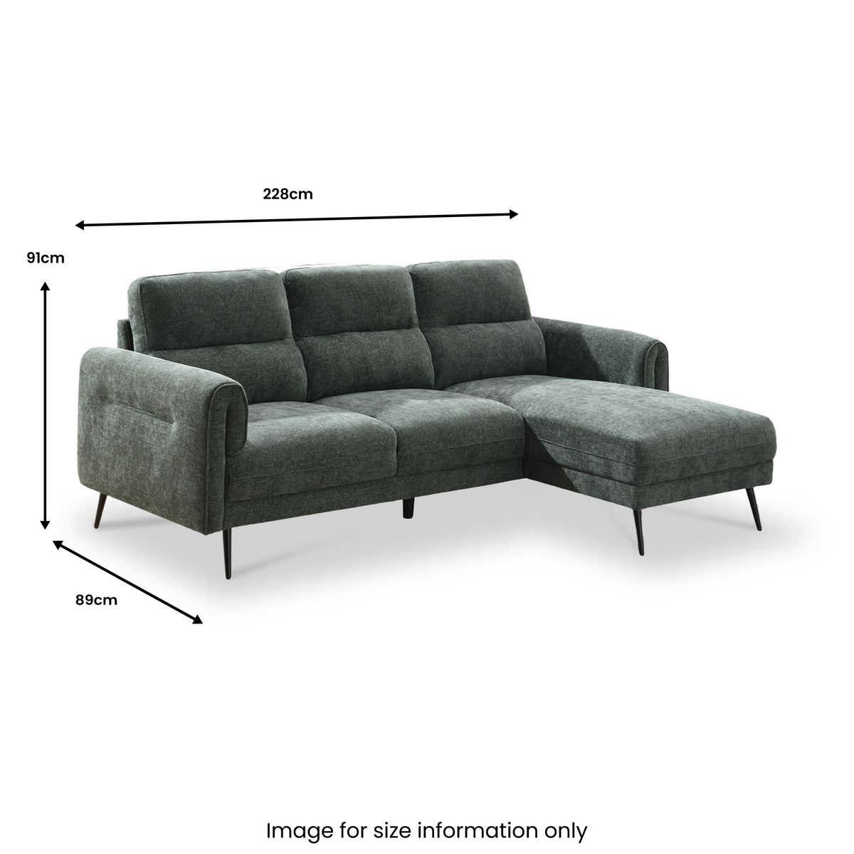 Lindell Chaise Sofa RH Facing Moss Angle1 from Roseland Furniture