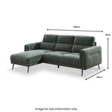 Lindell Chaise Sofa LH Facing Moss Angle1 from Roseland Furniture