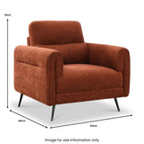 Lindell Armchair Rust Angle1 from Roseland Furniture