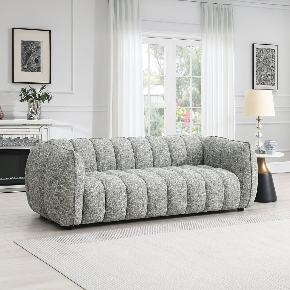 Arcot 3 Seater Sofa Moss Angle1 from Roseland Furniture