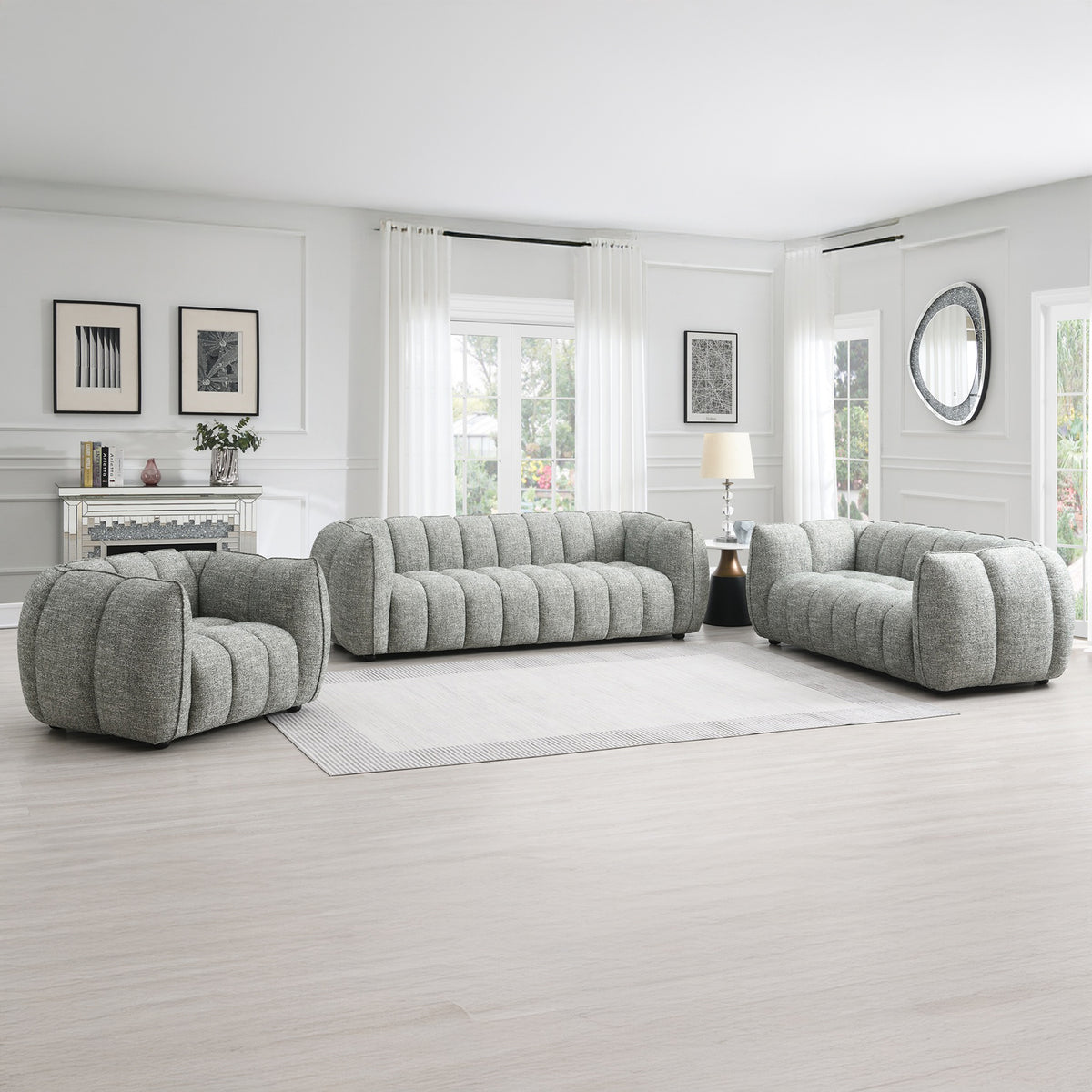 Arcot 3 Seater Sofa Moss Angle1 from Roseland Furniture
