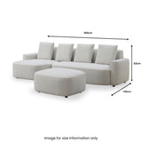 Burton Chaise Sofa Ottoman LH Angle1 from Roseland Furniture