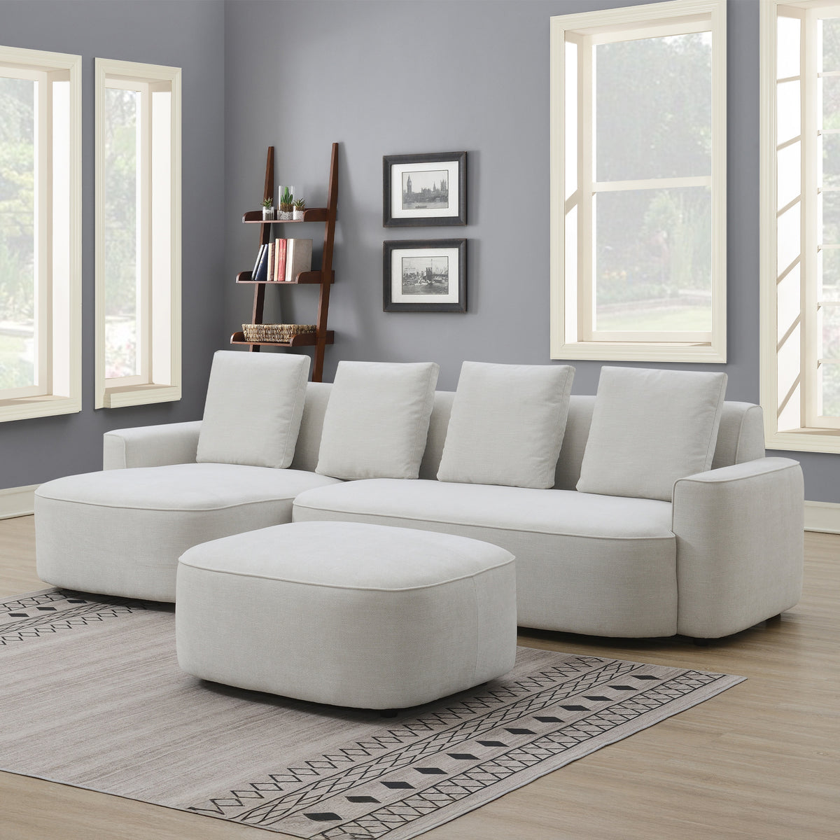 Burton Chaise Sofa Ottoman LH Angle1 from Roseland Furniture