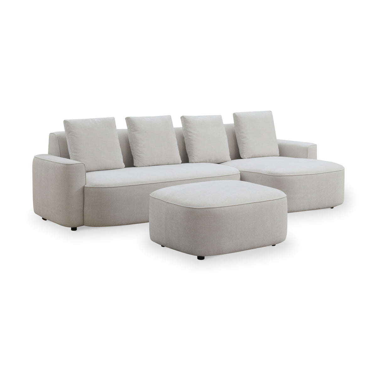 Burton Chaise Sofa Ottoman RH Angle1 from Roseland Furniture
