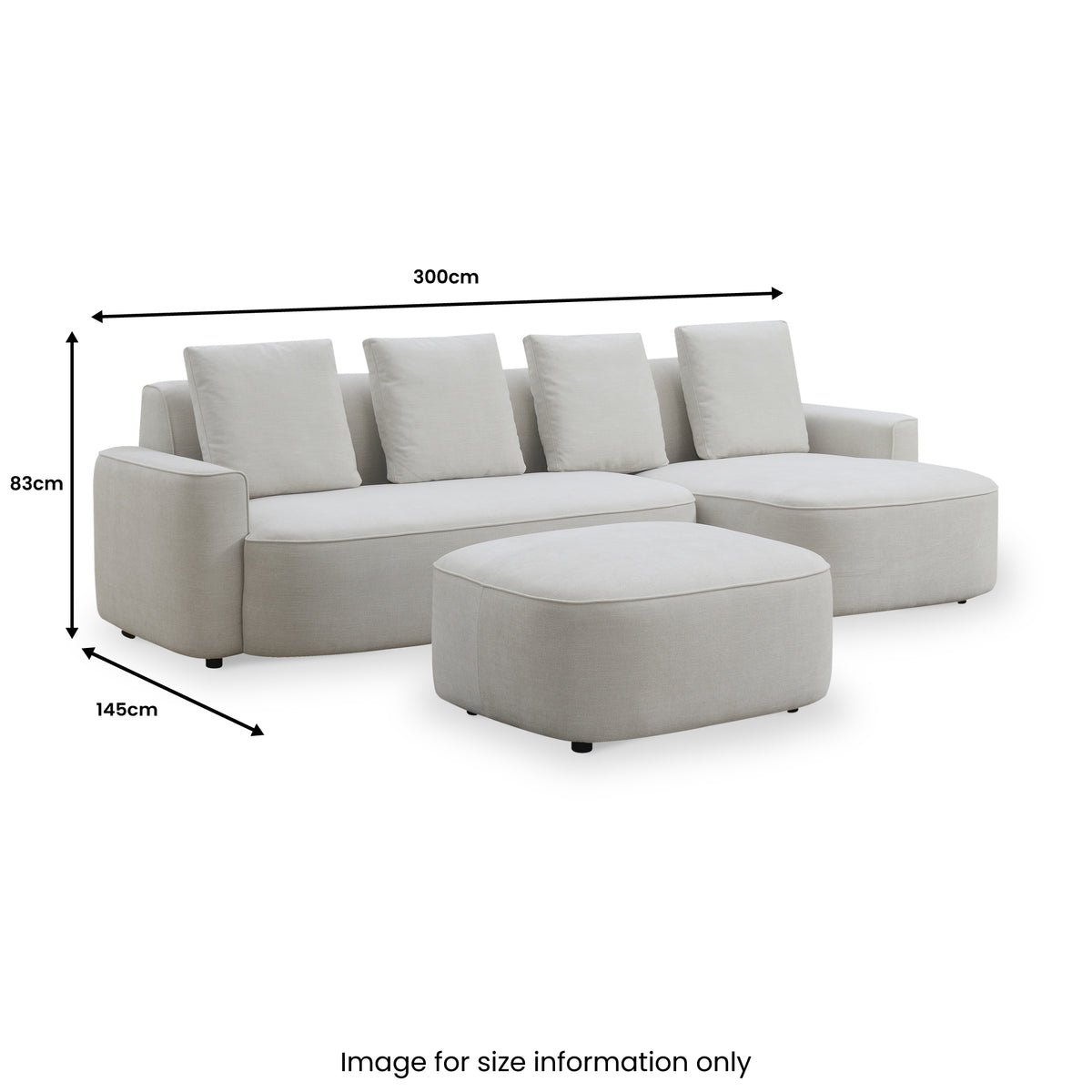 Burton Chaise Sofa Ottoman RH Angle1 from Roseland Furniture