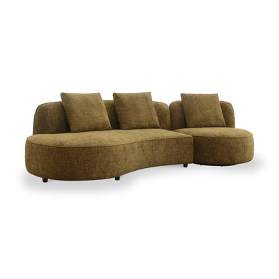 Calsen 3 Seater Curve Sofa & Swivel Chair