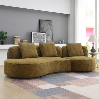 Calsen 3 Seater Curve Sofa & Swivel Chair