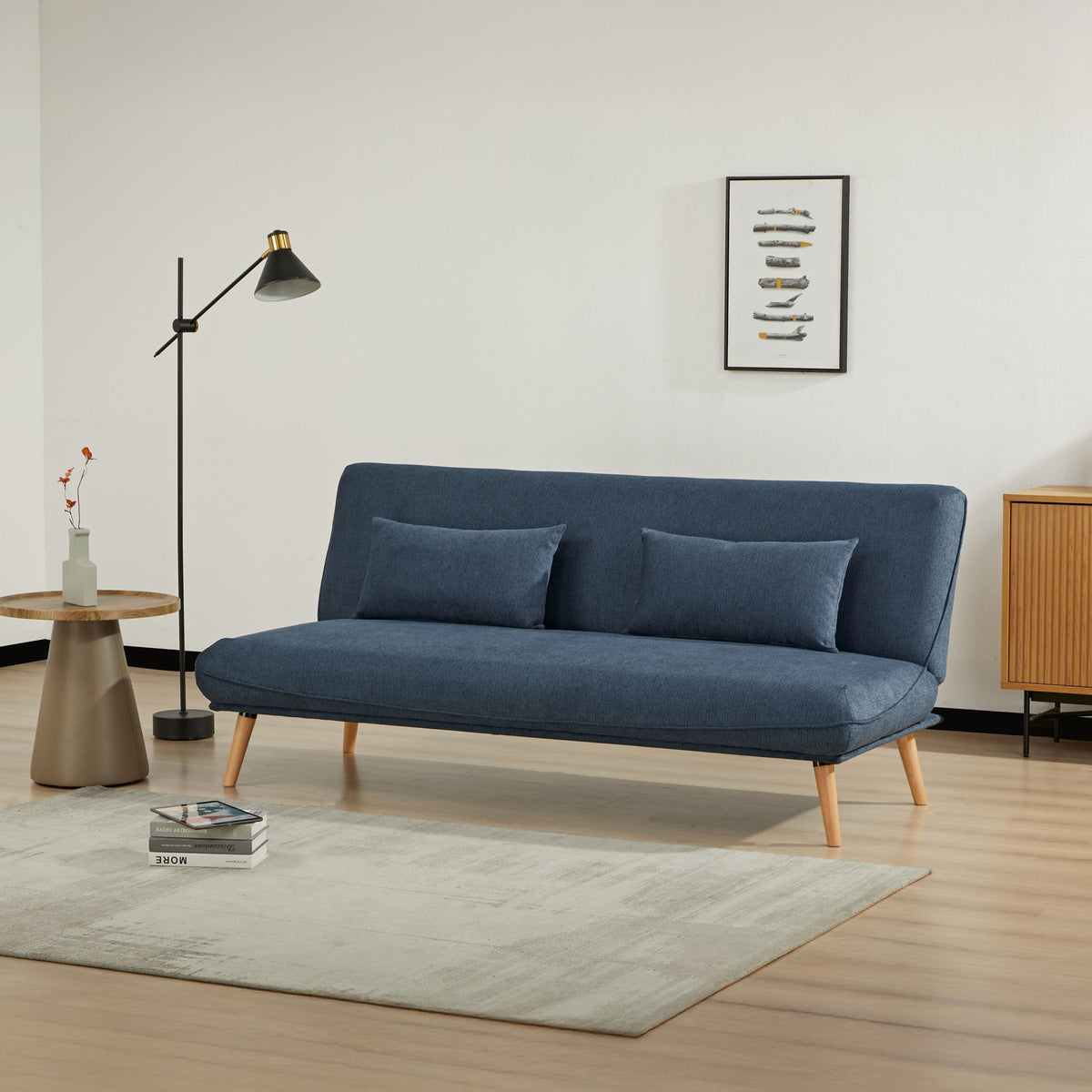 Lancell Navy Clik-Clak Sofa Bed from Roseland Furniture