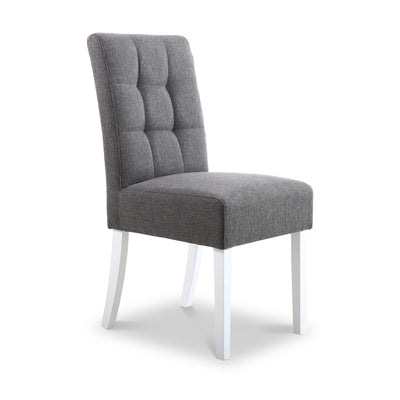 Pryder Faux Linen Dining Chair with White Legs