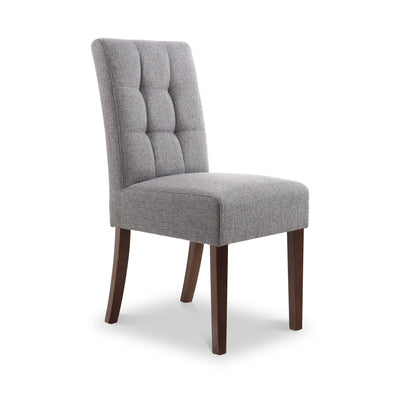 Pryder Faux Linen Dining Chair with Walnut Legs