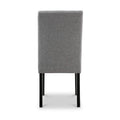 Pryder Light Grey Faux Linen Dining Chair with Black Legs