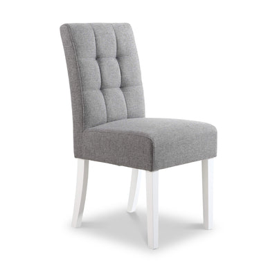 Pryder Faux Linen Dining Chair with White Legs