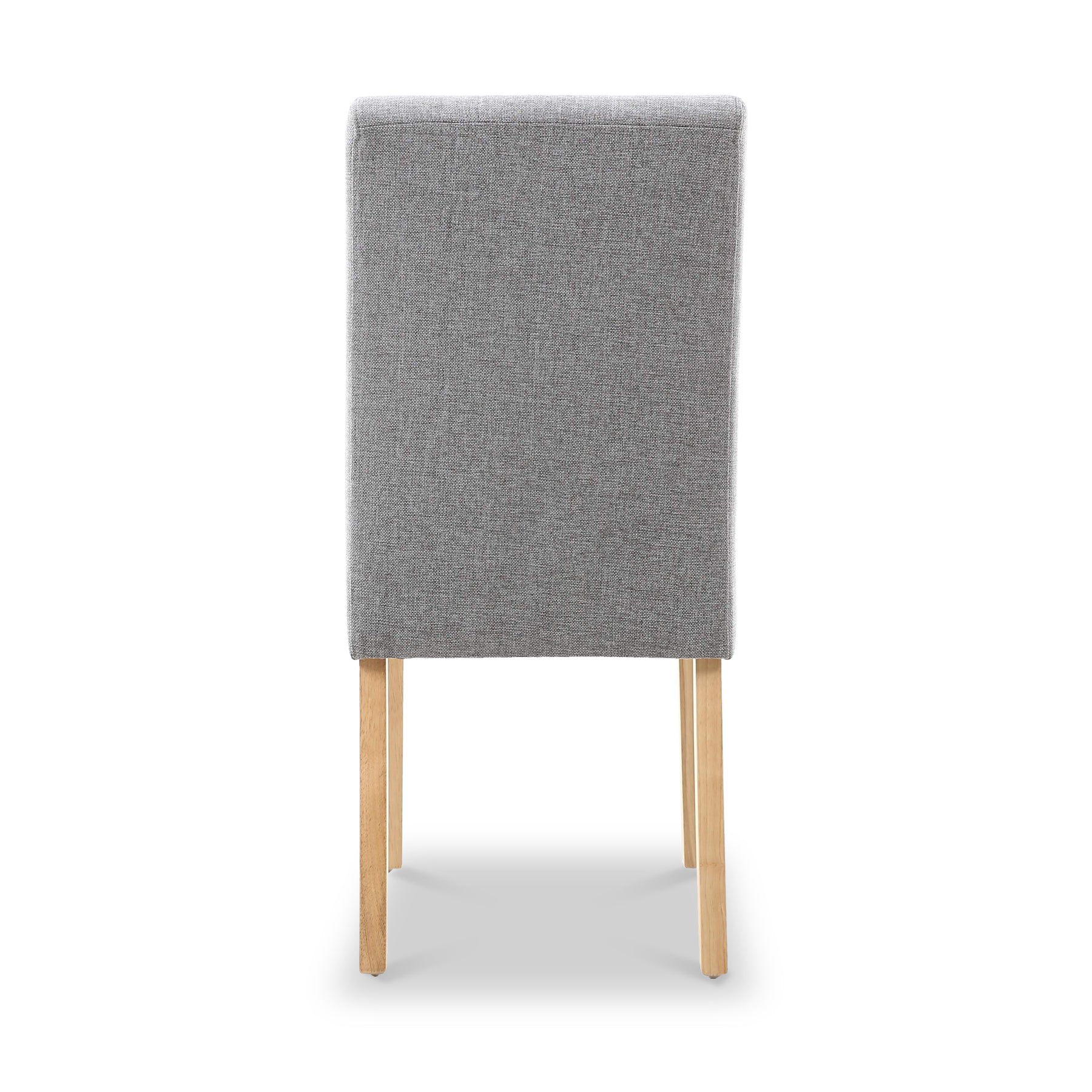 Pryder Light Grey Faux Linen Dining Chair with Natural Legs