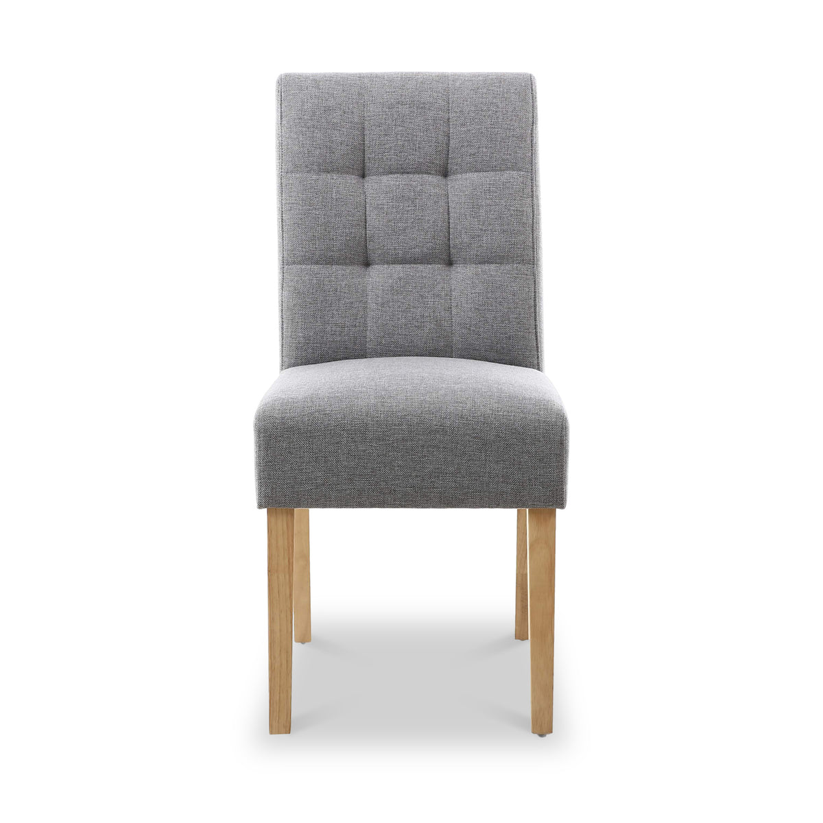 Pryder Light Grey Faux Linen Dining Chair with Natural Legs