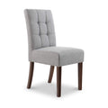 Pryder Light Grey Faux Linen Dining Chair with Walnut Legs from Roseland Furniture