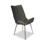 Arlo Grey Swivel Faux Leather Dining Chair