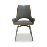 Arlo Grey Swivel Faux Leather Dining Chair