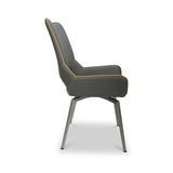 Arlo Grey Swivel Faux Leather Dining Chair