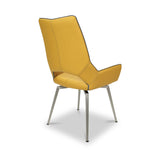 Arlo Yellow Swivel Faux Leather Dining Chair