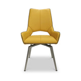 Arlo Yellow Swivel Faux Leather Dining Chair